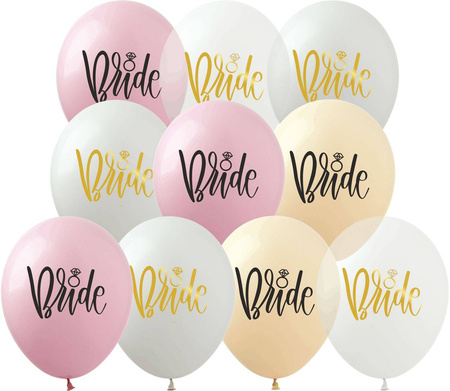 Balony gumowe z nadrukiem Bride (10 szt.)
