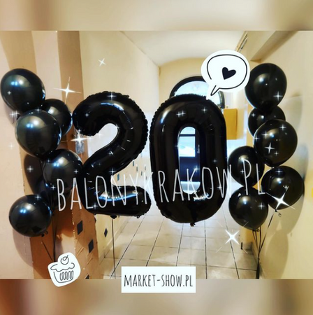 Balon Foliowy Cyferka "1" Czarna (100cm.)